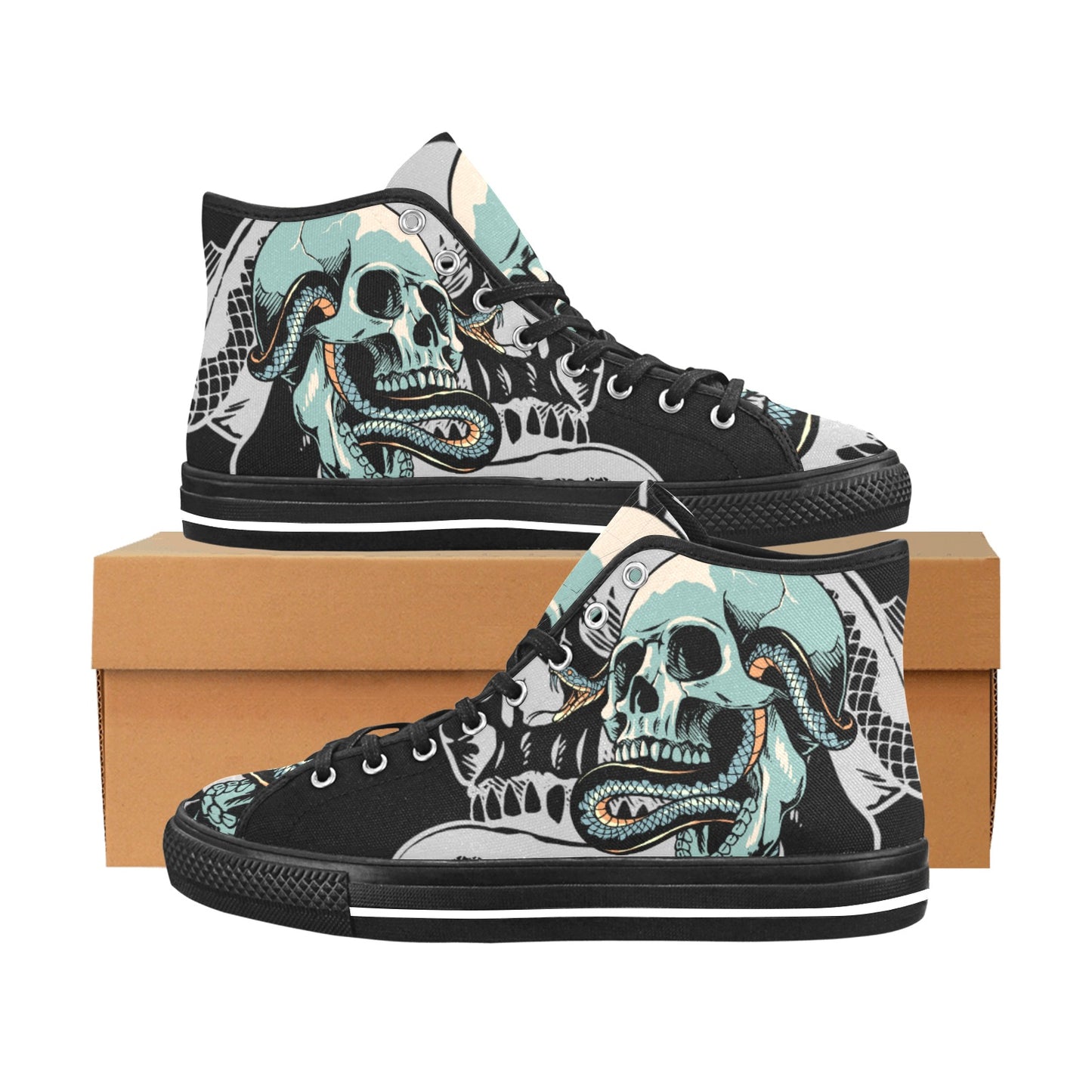 The Skull High Top Canvas Shoes